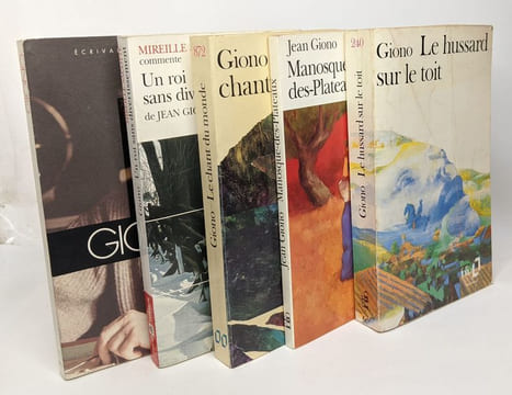 Un roi sans divertissement de Jean Giono (Essai et dossier) + Le chant du monde + Manosque-des-plateaux + le hussard sur le toît + Giono (seuil - ...
