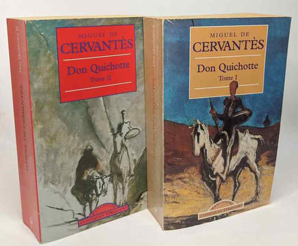 L'ingénieux Hidalgo Don Quichotte de la Manche - tome un et deux - traduit de l'espagnol par Louis Viardot. Cervantès Miguel de