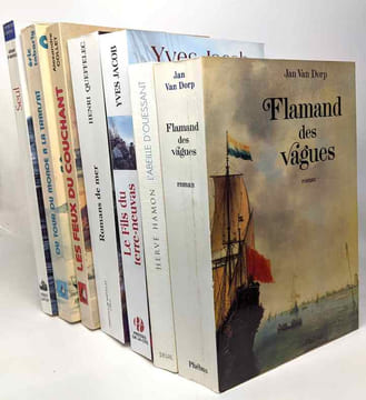 7 livres maritimes: Du tour du monde à la transat + Seul + Flamand des vagues + L'abeille d'Ouessant + Les feux du couchant + Le fils du terre-neuvas ...