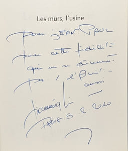 Les murs l'usine - avec hommage de l'auteur