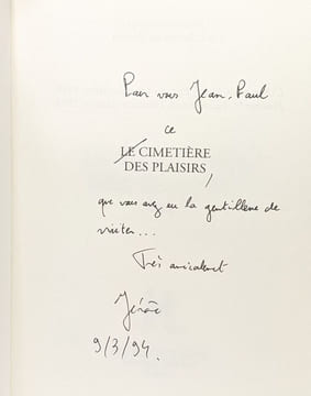 Le cimetière des plaisirs --- avec hommage de l'auteur. Leroy Jérôme
