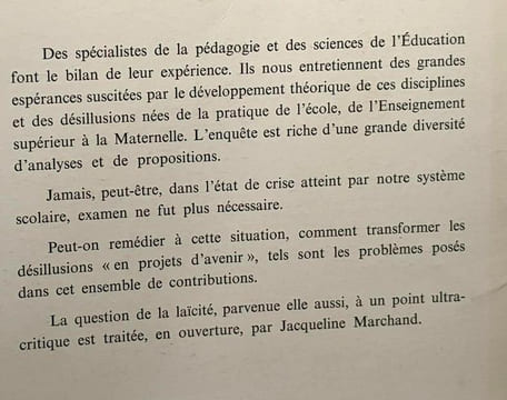 Raison présente n°71 --- Pédagogie: espoirs et désillusion - laïcité 1984. Marchand Jacqueline