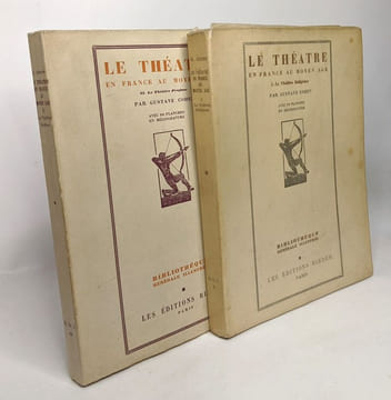 Le théâtre en France au Moyen Âge - I. Le théâtre religieux + II. Le théâtre profane --- planches en héliogravures - bibliothèque générale illsutrée. ...