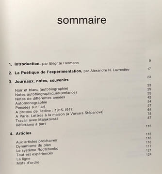 Ecrits complets sur l'art l'architecture et la révolution. Rodtchenko Alexandre