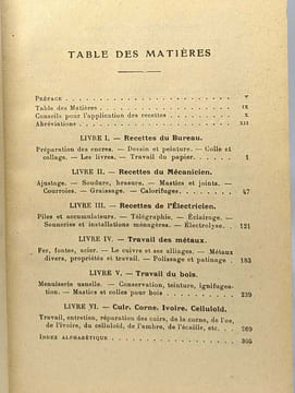 Les Recettes de l'Atelier- TOME 2 - recettes et procédés utiles de la nature - 5e édition - avec figures dans le texte. Chaplet A