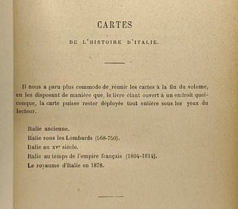 Histoire résumée d'Italie - depuis la date de l'Empire romain jusqu'à la fondation du royaume italien à la mort de Pie IX et de Victor-Emmanuel II- 6e édition