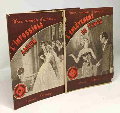 8 livres collection "mon roman d'amour": Michèle et son fétiche; l'enchaînée; l'impossible amour; l'enlèvement de Tsuru; Un amour meurt un autre naît; ...