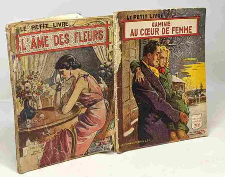 5 livres collection "le petit livre": sur la route sanglante; soir d'amour; gamine au coeur de femme; l'âme des fleurs; le chant même de l'amour. ...