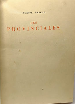 Les provinciales. Pascal Blaise