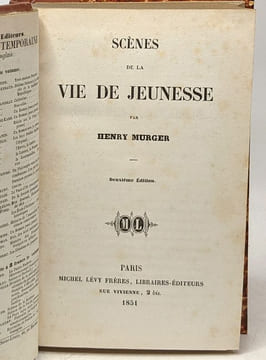 Scènes de la vie de jeunesse - deuxième édition. Murger Henry