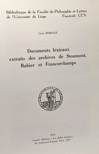 Documents lexicaux extraits des archives de Stoumont Rahier et Francorchamps