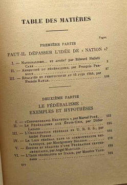 Nations ou fédéralisme - coll. présences. Hallet Carr Röpke Aron Bayle Belgion Rops Laard Marvaud Perroux Pierre Pobé Vaussard
