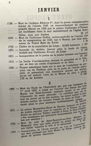 Une année d'éphémérides historiques liégeoises