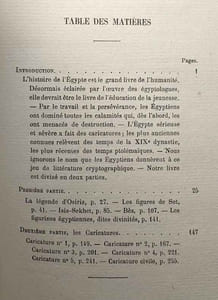 La caricature égyptienne historique politique et morale - description interprétation - 5 caricatures en fac-similé 28 gravures dont 14 hors texte