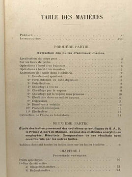 Les huiles d'animaux marins - procédés d'extraction analyse - documents analytiques. Marcelet Henri