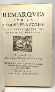 Remarques sur la langue française fac similé de l'édition originale - introduction bibliographie index par Jeanne Streicher