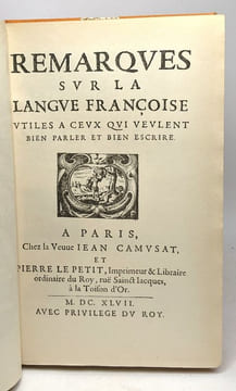 Remarques sur la langue française fac similé de l'édition originale - introduction bibliographie index par Jeanne Streicher. Claude Favre De Vaugelas