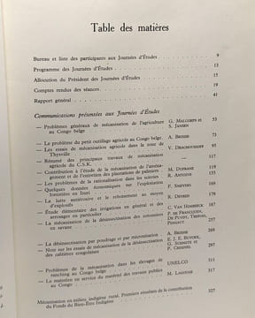 Comptes rendus des journées d'études sur la mécanisation de l'agriculture au Congo Belge. Commission De La Mécanisation Au Congo Belge