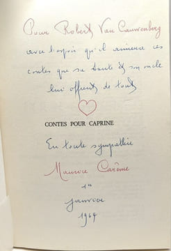Contes pour caprine - exemplaire n°86 - avec hommage de l'auteur - édition 1961. Carême Maurice