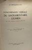 Concordance verbale de sacramentaire Léonien - extrait de l'archivum latinitatis medii aevii - bulletin de Cange tome XVIII. D.P. Bruylants