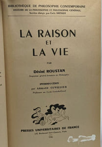 La raison et la vie - bibliothèque de philosophie contemporaine - introduction par Armand Cuvillier
