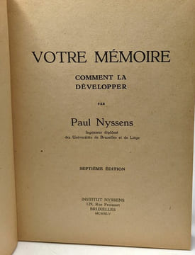 Votre mémoire comment la développer. Nyssens Paul