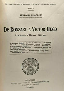 De Ronsard à Victor Hugo - problèmes d'histoire littéraire - travaux de la faculté de philosophie et lettres de l'université de Bruxelles - TOME II