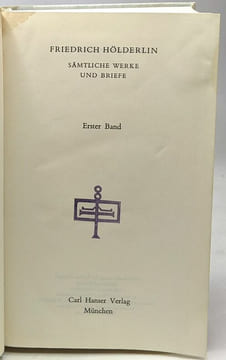 Friedrich Hölderlin Sämtliche werke und briefe - erster band. Friedrich Hölderlin