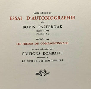 Essai d'autobiographie - collection Prix Nobel de littérature