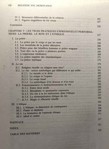 Religion foi incroyance --- Psychologie et sciences humaines