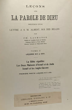 Leçons sur la parole de Dieu précédées d'une lettre à S.M. Albert Roi des Belges - Leçons I-XII (TOME I) + Leçons XIII à XXV (TOME II en deux parties: ...