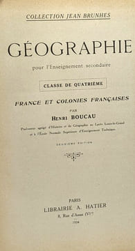 5 livres collection Jean Brunhes: Asie et Insulinde Afrique - L'Europe - Géographie Générale - France et colonies françaises (1ère) + France et ...