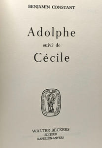 Adolphe suivi de Cécile
