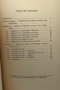 L'ecclésiaste et la philosophie grecque - Thèse - université de France académie de Paris --- avec hommage de l'auteur