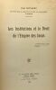 Les institutions et le droit de l'Empire des Incas. Minnaert Paul