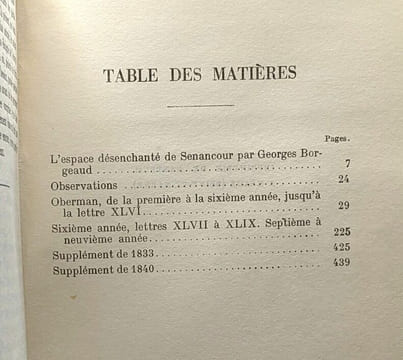 Oberman - lettres publiées par M... Senancour précédé de "l'Espace désenchanté de Senancour". Senancour Borgeaud