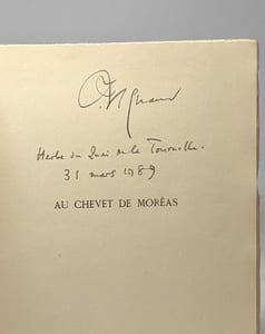 Au chevet de Moréas - avec un portrait des vers inédits et des autographes de Moréas
