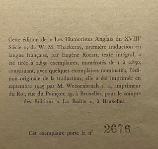 Les humoristes anglais du XVIIIe siècle