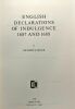 English declarations of indulgence 1687 and 1688. Richard E. Boyer