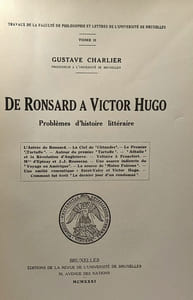 De Ronsard à Victor Hugo - problèmes d'histoire littéraire - travaux de la faculté de philosophie et lettres de l'université de Bruxelles - TOME II