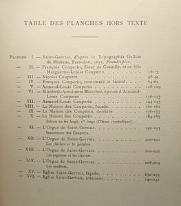 Les couperin - une dynastie de musiciens français - organistes de l'Eglise Saint-Gervais - 16 planches hors texte