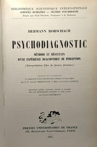 Psycghodiagnostic - méthode et résultats d'une expérience diagnostique de perception ( interprétation livre de formes fortuites) - bibliothèque scientifique internationale sciences humaines