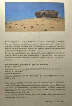 Sahara désert magique + Sahara toujours recommencé - les quatre éléments (hugot Durou) + Gens des nuages (Bruno Barbey Le Clézio). Durov monnot