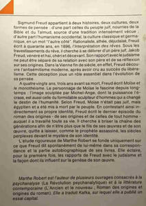 D'Oedipe à Moïse - Freud et la conscience juive - Coll. " Diaspora"