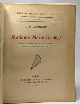Madame Marie Grubbe - bibliothèque scandinave III. J.P. Jacobsen