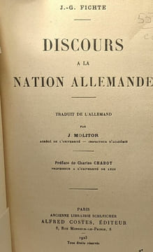 Discours à la nation allemande - préface de Charles Chabot. J.G. Fichte
