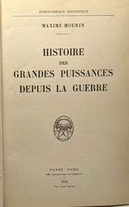 Histoire des grandes puissances depuis la guerre - bibliothèque historique