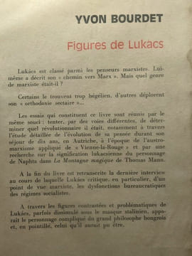 Figures de Lukacs. Bourdet Yvon