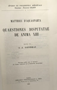 Quaestiones disputatae de anima XIII - études de philosophie médiévale