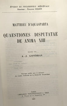 Quaestiones disputatae de anima XIII - études de philosophie médiévale. A.J. Gondras